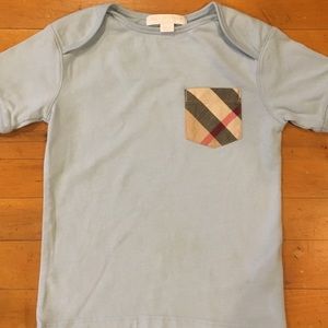 Boys light blue Burberry cotton shirt size 3T